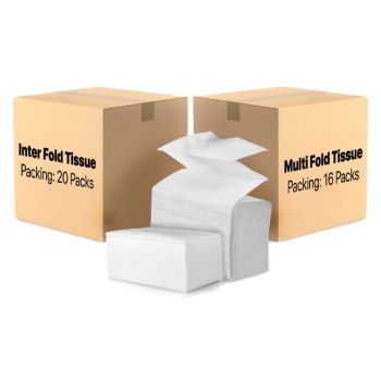 Hand Towel Tissue Interfold/M-Fold 1 Ply Virgin Pulp Bulk Pack