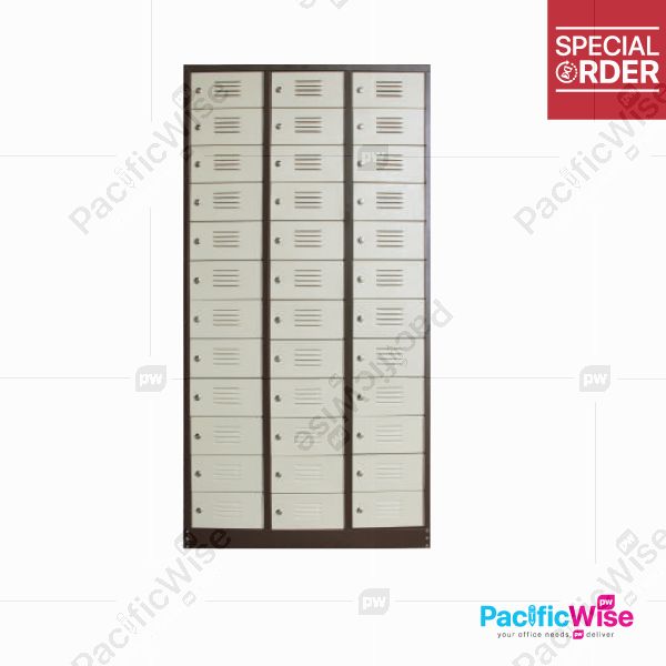 Office Cabinet/Compartment Steel Locker SCM-0003/Loker Keluli Petak/36 Compartments/Steel Swinging Door/Camlock