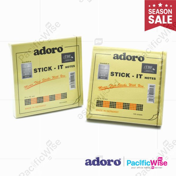 Adoro/Sticky Note 7575/Nota Melekit/Removable/Stick-it Note/Yellow Colour/3