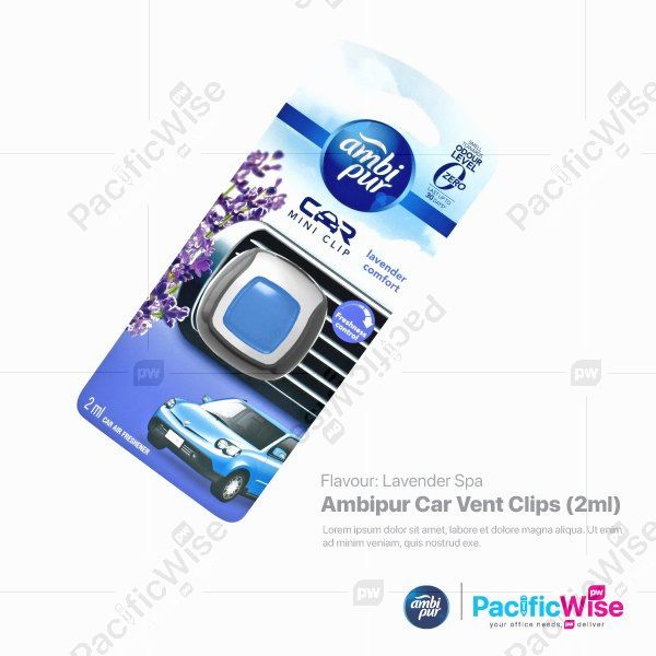 Ambipur Car Vent Clips (2ml) Lavender Spa