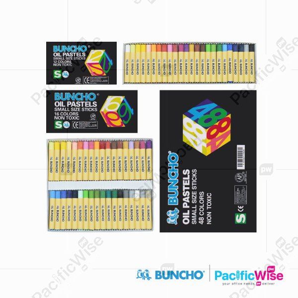 Buncho/Oil Pastel Small Sticks/Pastel Minyak Size Kecil/Colouring (12/16/24/36/48 Pcs)