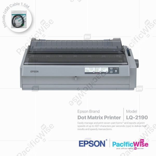 Epson Dot Matrix Printer LQ-2190+USB Cable (1.5M)