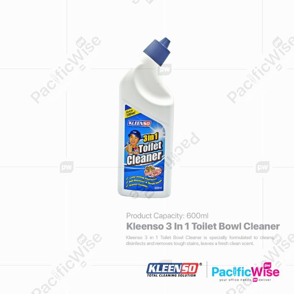 Kleenso 3 In 1 Toilet Bowl Cleaner (600ml)