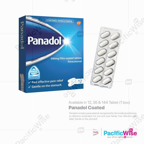Panadol Coated/Panadol Bersalut/Health & Beauty-12/36/144 Tablet/1Box