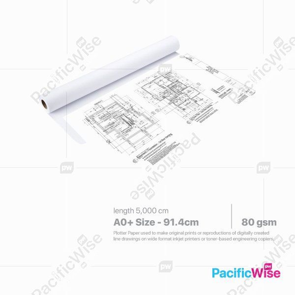 Plotter Paper/Kertas Plotter/Paper Roll/A0+ Size (Min 3 Rolls)