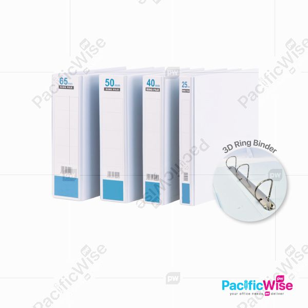 PVC Ring File/East File{Pre-Order}/3D Ring Binder/Fail Cincin PVC/Hard Cover/File Filing/White Transparent Cover/File Organiser/A4 (Various Sizes)