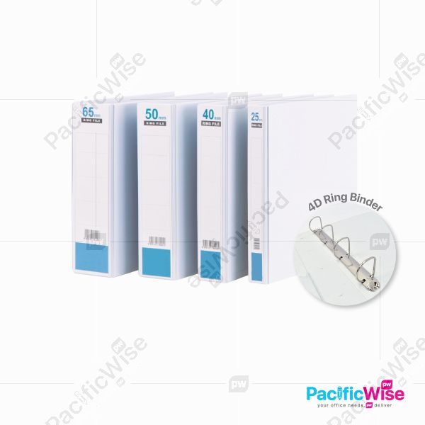 PVC Ring File/East File{Pre-Order}/4D Ring Binder/Fail Cincin PVC/Hard Cover/File Filing/White Transparent Cover/File Organiser/A4 (Various Sizes)