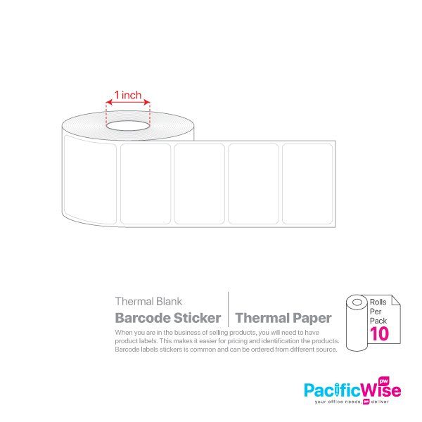 Blank Barcode Sticker Thermal Paper (10rolls)