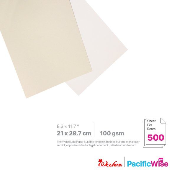 Wales/Laid Paper/Kertas Letak 100gsm/Material Paper/A4/500'S