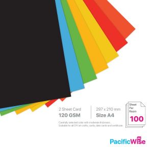 A4/2 Sheet Card/2 Helai Kad 120gsm/Deep Colour/Card Stock Paper (100'S)