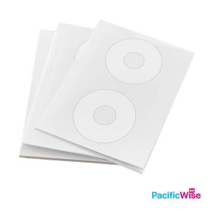 Sticker Label/A4 Simili Sticker Label/Label Pelekat Simili/Labels Sheet Paper/White Sticker/Round Shape (100'S/Pack) (Various Sizes)