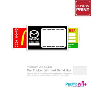 Customized Printing Car Sticker (Without Serial Number)
