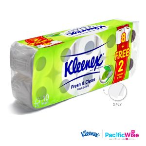 Toilet Roll/Kleenex/Gulung Tisu Tandas/2 Ply Tissue Paper/Fresh Clean (8+2 Rolls)