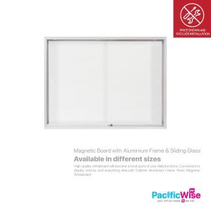 Magnetic Whiteboard with Aluminium Frame & Sliding Glass