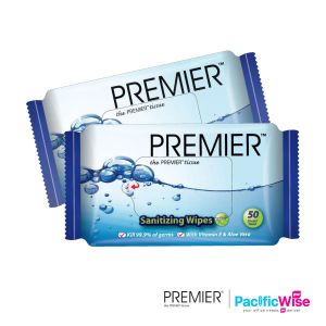 Sanitizing Wipes/Premier/Tisu Sanitasi/Tisu basah/Wet Tissue/Tissue Paper (2 Packets x 50 Sheets)