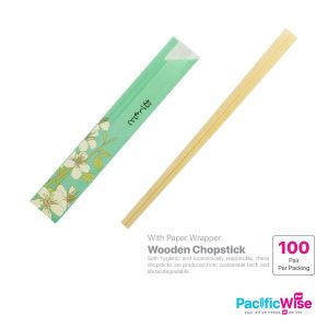 Wooden Chopstick with Paper Wrapper (100pairs)