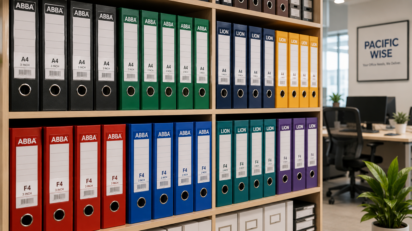 Lever arch file supplier Malaysia with ABBA Lion and bulk filing supplies for offices